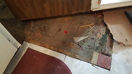 Kitchen Sink Side Demolition Pennisula Cabinet