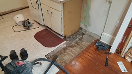 Kitchen Sink Side Demolition Pennisula Cabinet